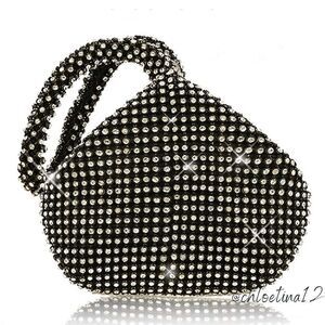 NEW Evening Bag Sparkly Purse Black/Silver or Gold
